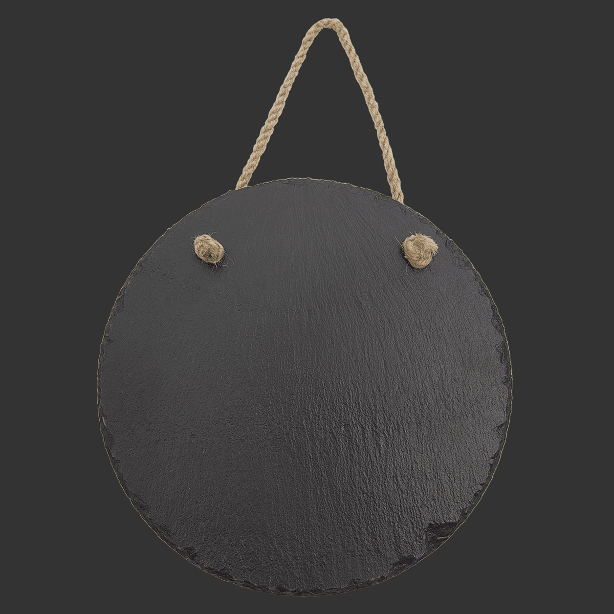 7 3/4" Round Slate Decor with Hanger String