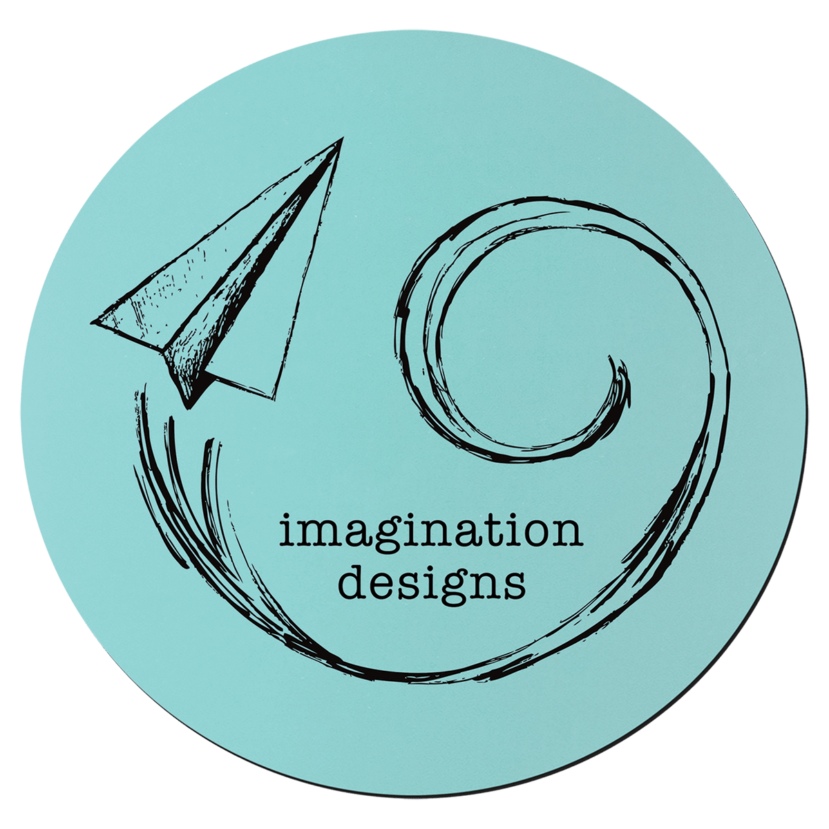 Teal/Black 3 3/4" Round Silicone Coaster