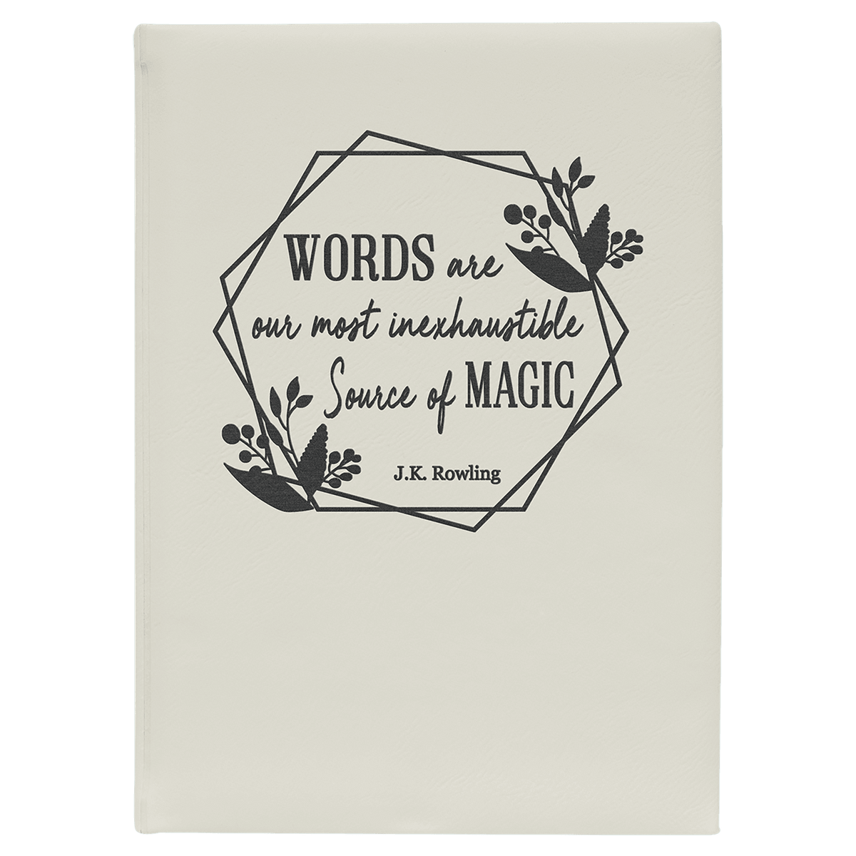 White/Black 7" x 9 3/4" Laserable Leatherette Journal with Lined Notepad