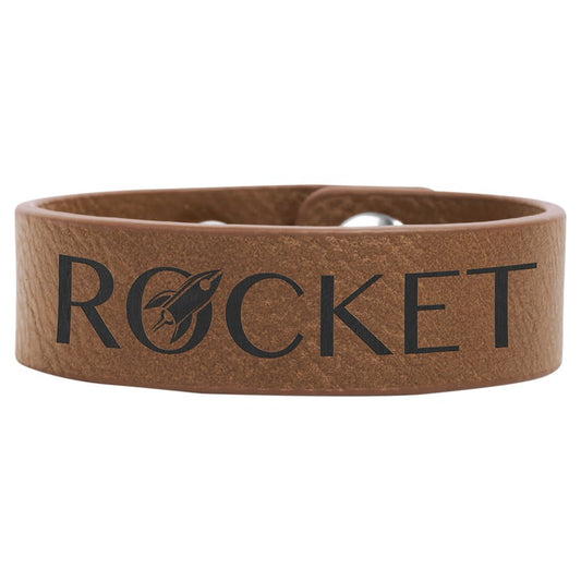 Dark Brown 8 1/2" x 3/4" Laserable Leatherette Youth Cuff Bracelet