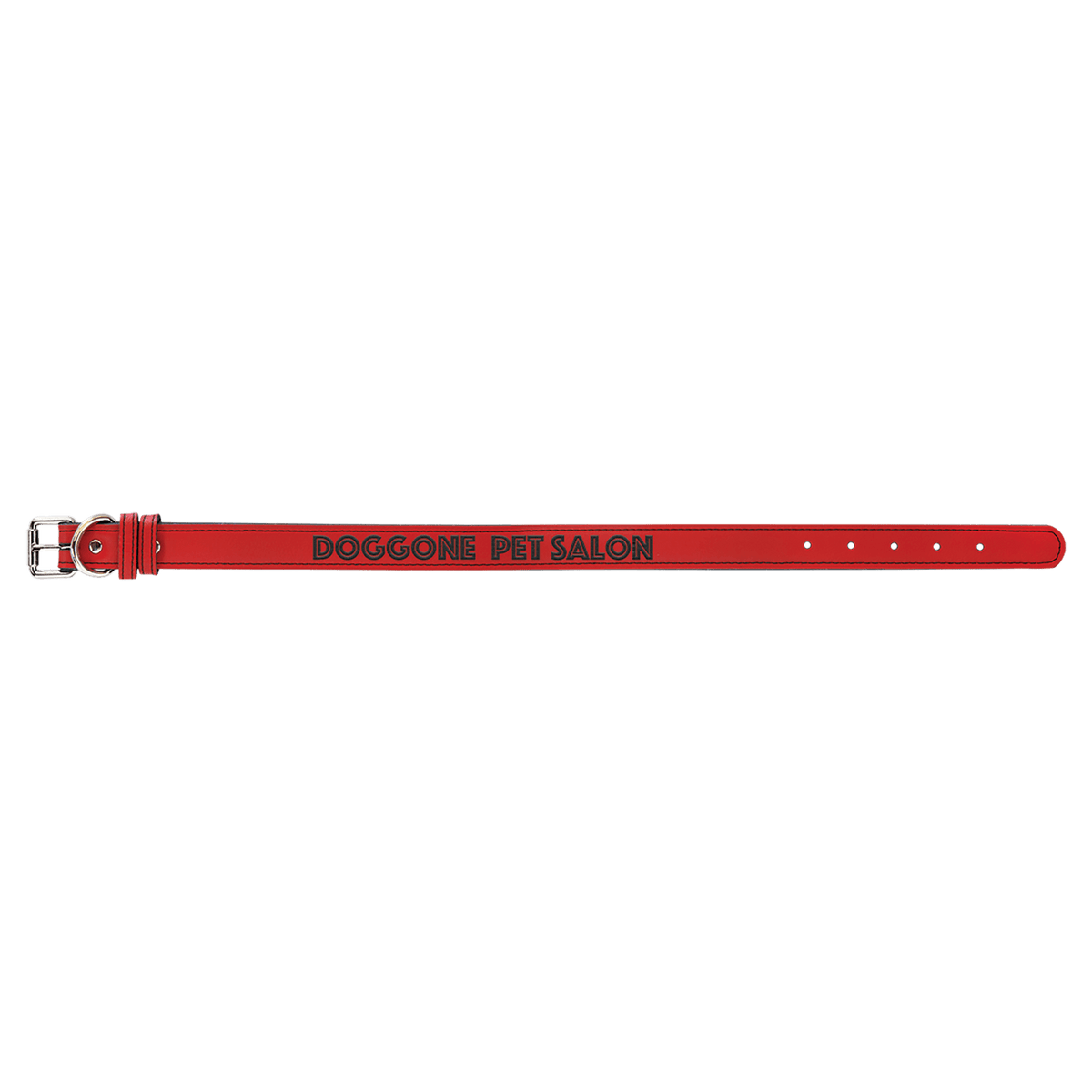 Red Large 23" x 1" Laserable Leatherette Dog Collar
