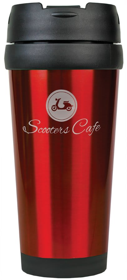 Red Laserable Stainless Steel 16 oz. Travel Mug without Handle