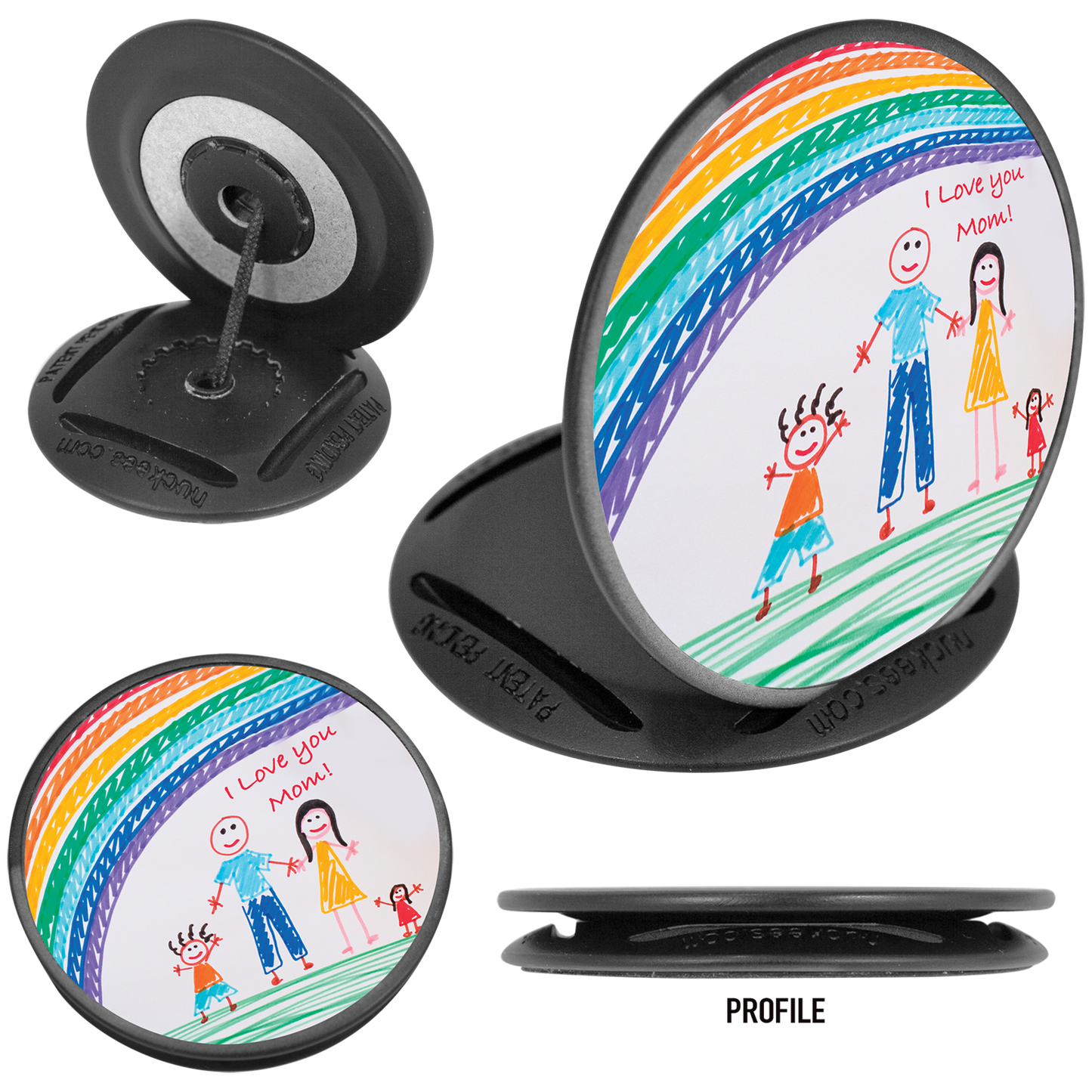 1 1/2" Black Nuckees Phone & Tablet Holder (Insert not included)