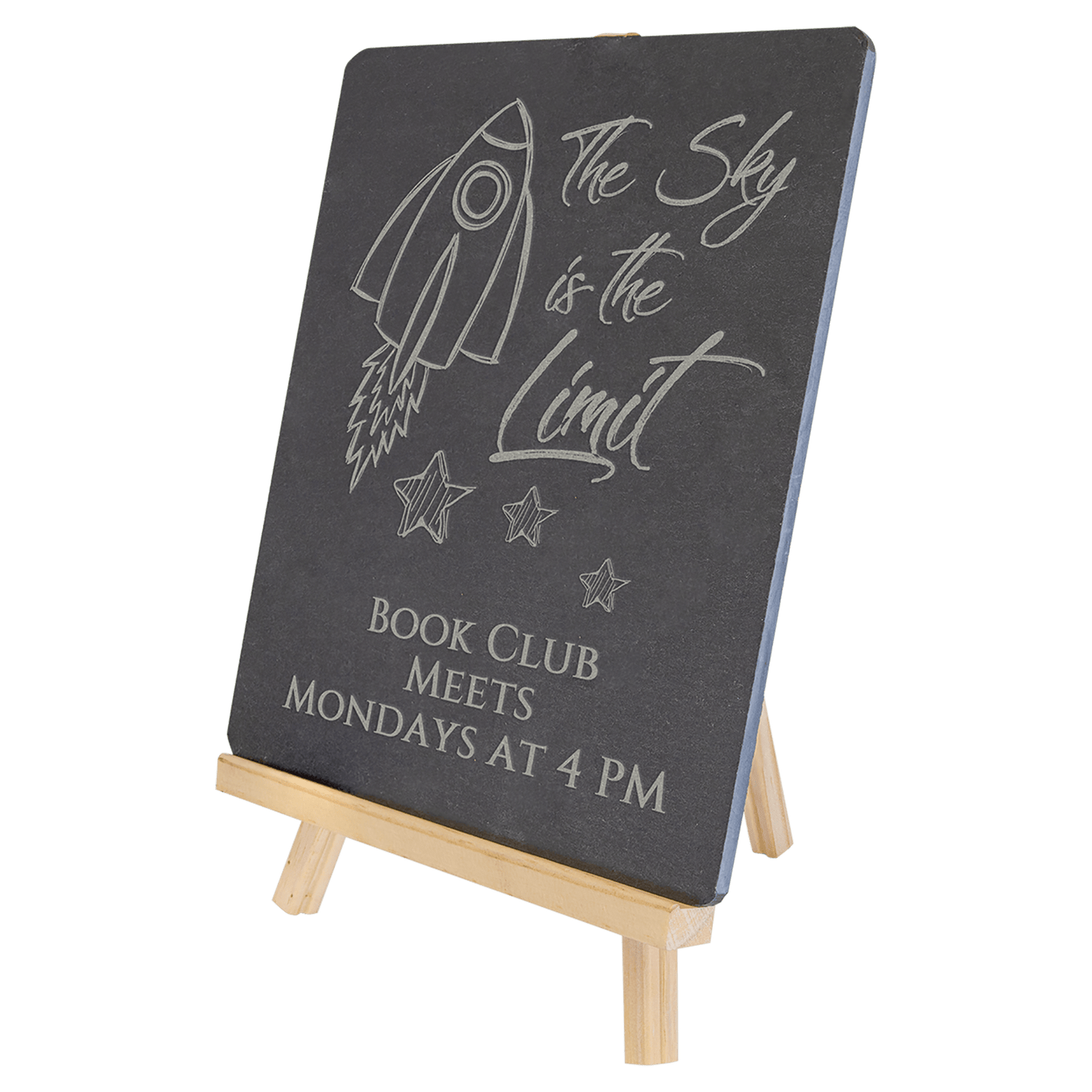 8 1/4" x 9 1/2" Wood/Slate Easel