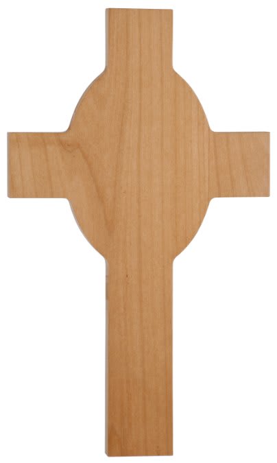 8" x 13 5/8" Red Alder Cross