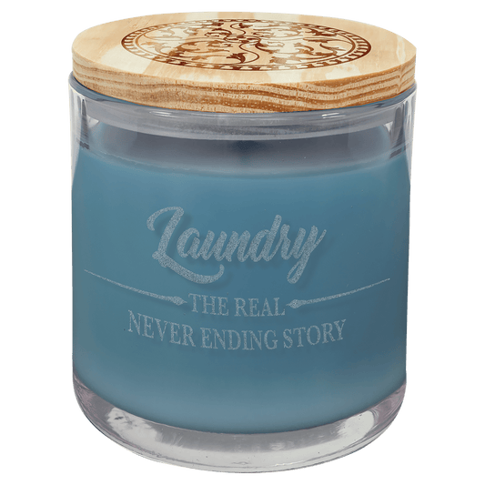 14 oz. French Linen Candle in a Glass Holder with Wood Lid