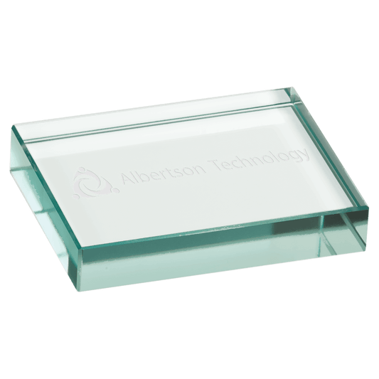 4" x 3" Jade Glass Paperweight