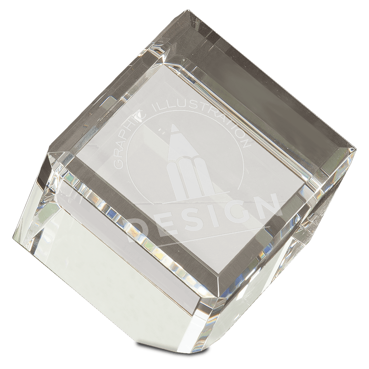 3 1/2" x 3 1/2" Crystal Cube