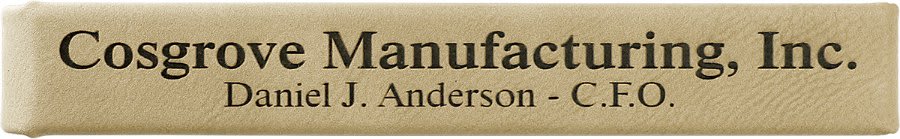 Light Brown 6 1/2" x 1" Laserable Leatherette Single Pen Case