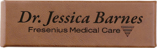 Dark Brown 6 1/2" x 2" Laserable Leatherette Double Pen Case