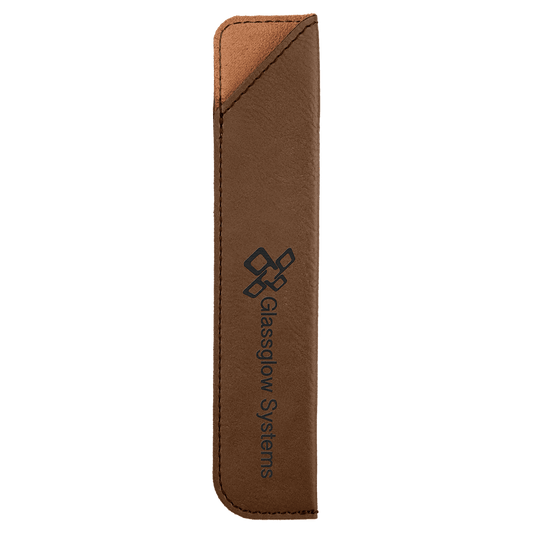 Dark Brown 6 1/4" Laserable Leatherette Pen Sleeve