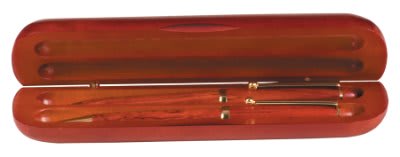 6 3/4" x 2" Rosewood Finish 2-Pen Case (Case only, pen/pencil not included)