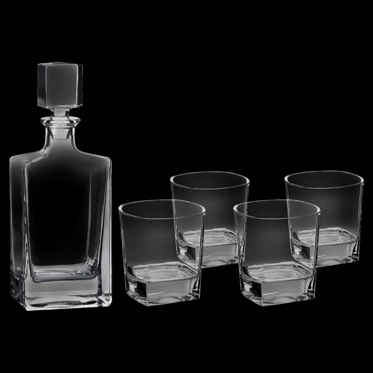 Decanter Set w/ Four 8oz Rocks Glasses