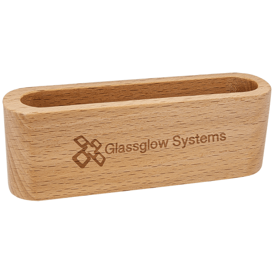 4 1/2" Beech Wood Business Card Holder