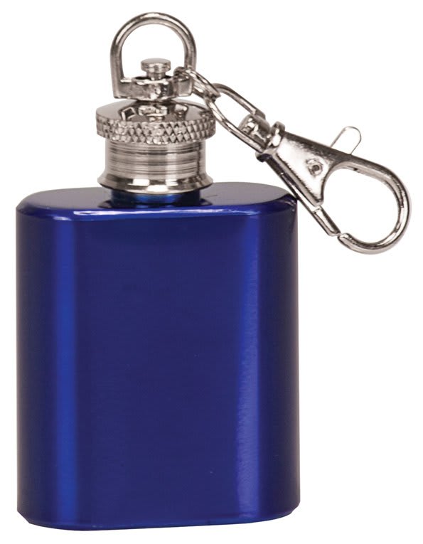 Gloss Blue 1 oz. Flask Keychain