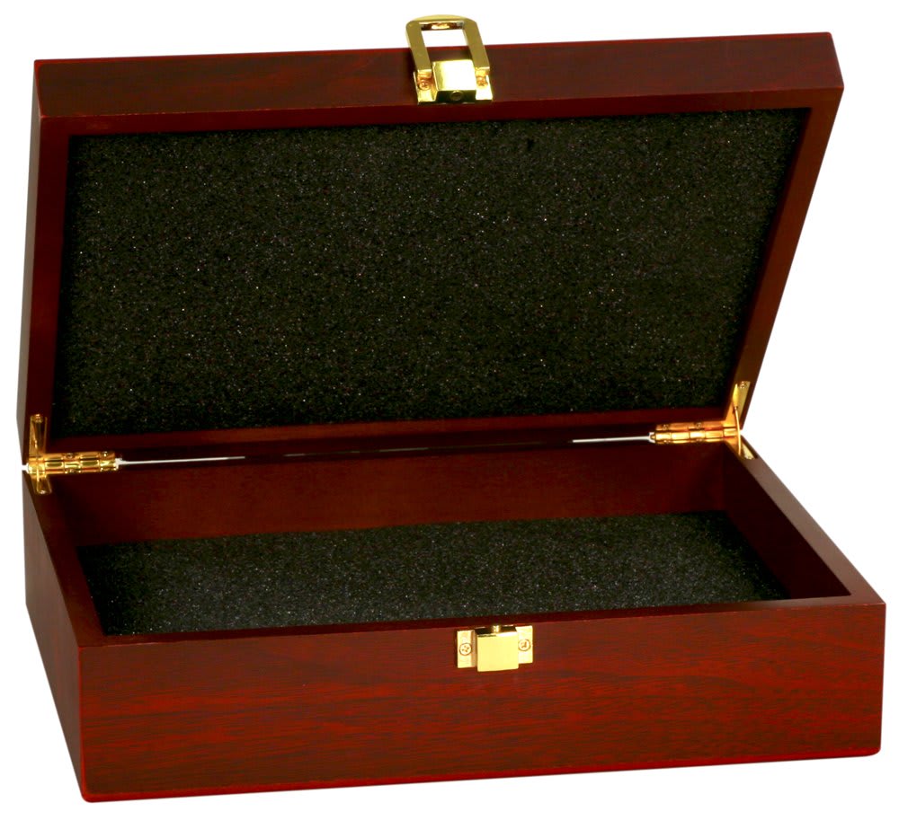 7 3/4" x 6 1/4" x 2 3/8" Rosewood Finish Gift Box