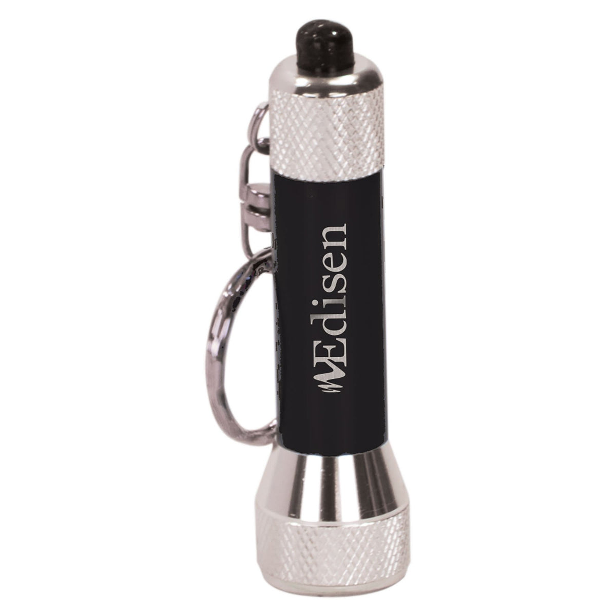 Black 2 3/4" 5-LED Laserable Flashlight with Keychain