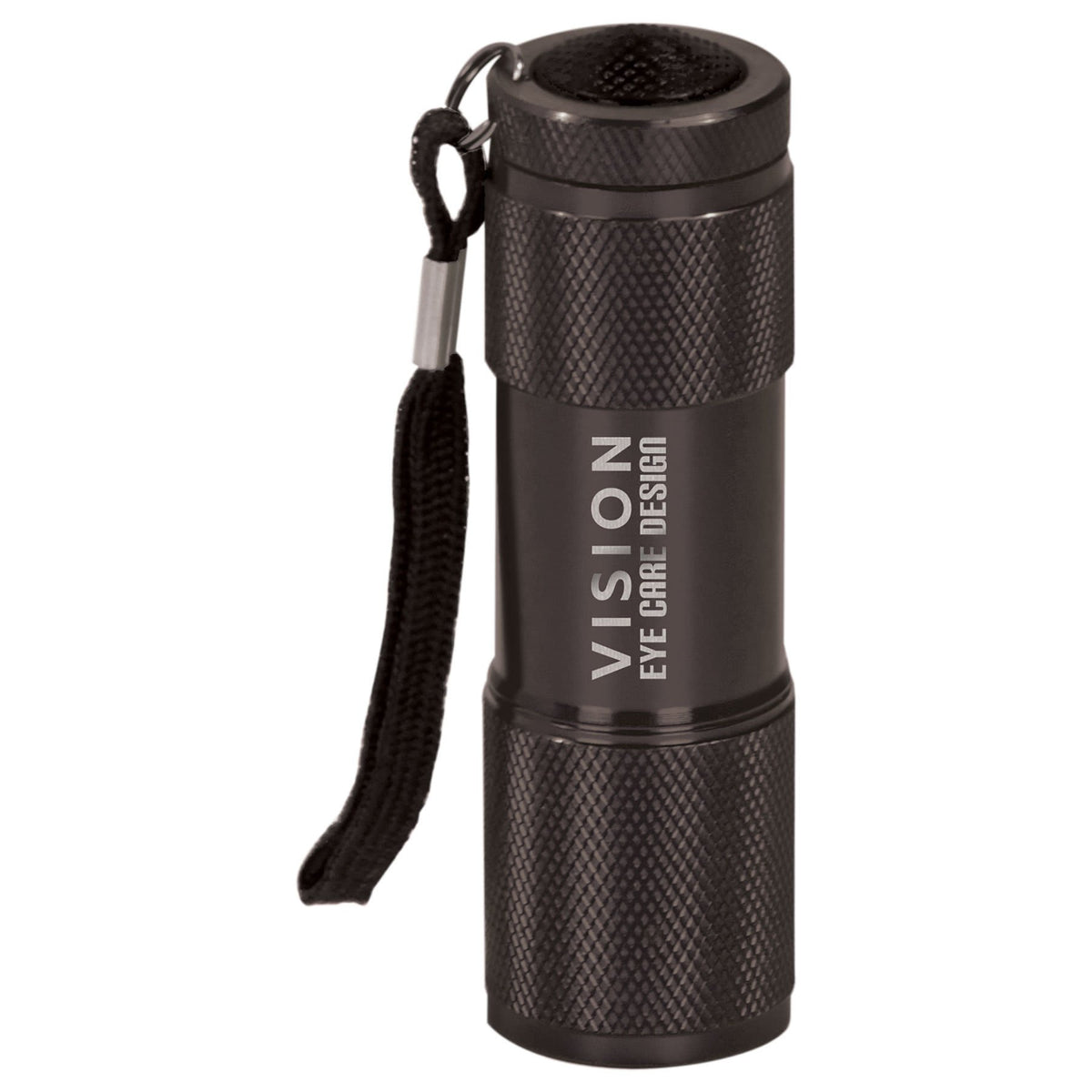 Black 3 3/8" 9-LED Laserable Flashlight with Strap