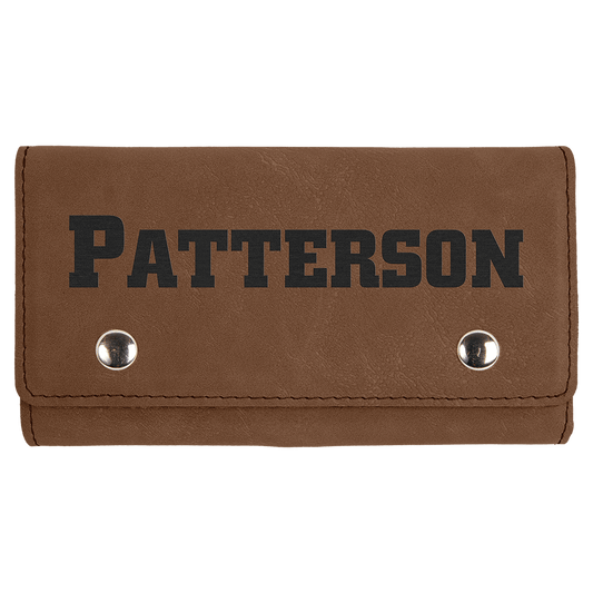 Dark Brown Laserable Leatherette Card & Dice Set