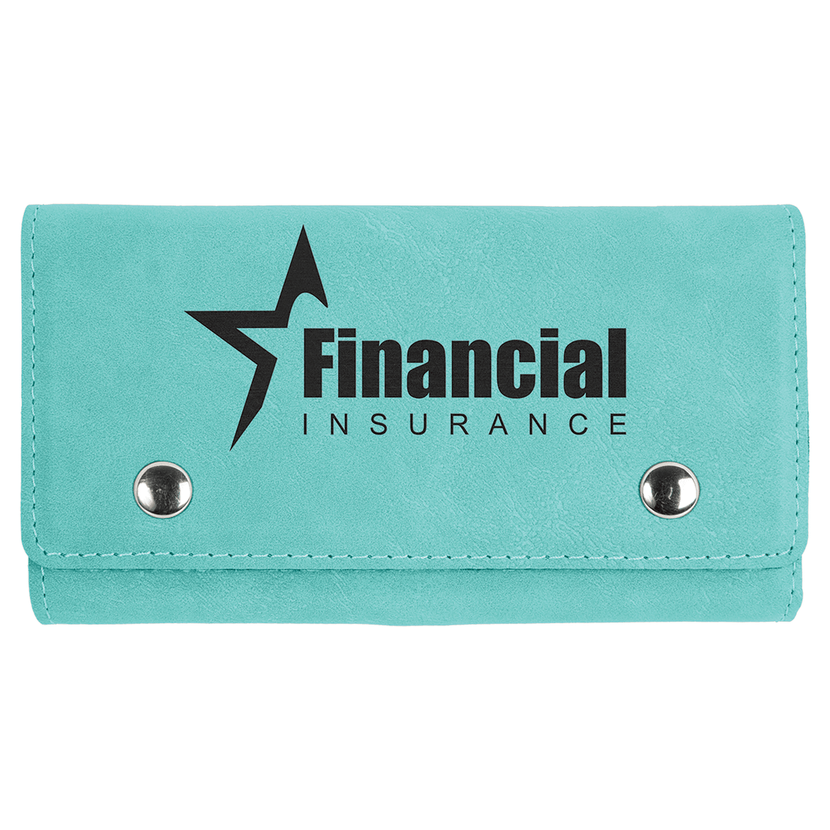 Teal Laserable Leatherette Card & Dice Set