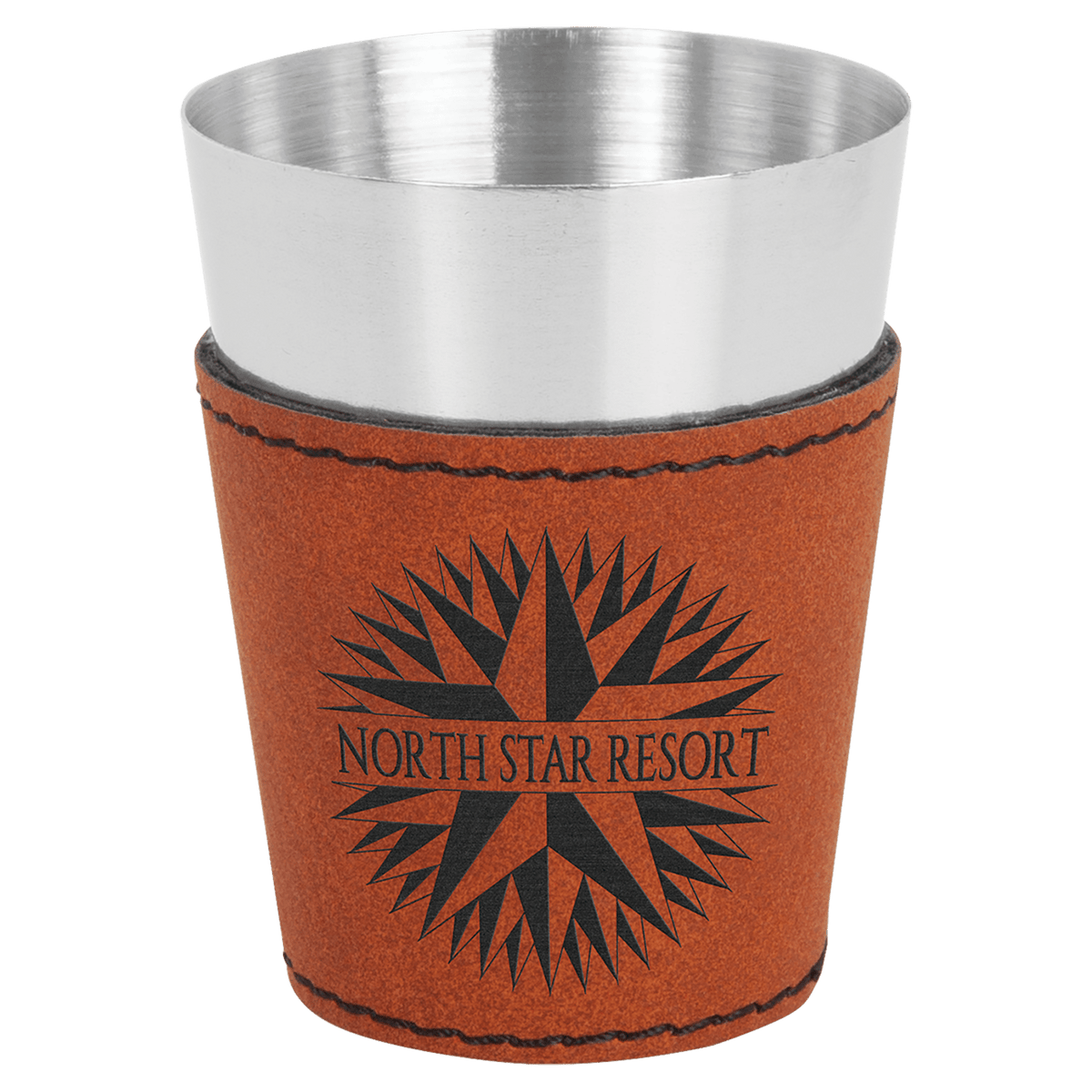 Rawhide Laserable Leatherette & Stainless Steel 2 oz. Shot Glass