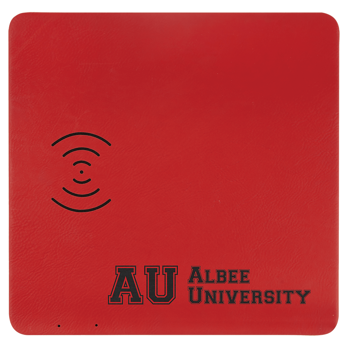 Red 8" x 8" Laserable Leatherette Phone Charging Mat