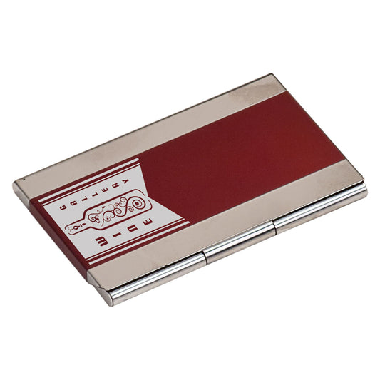 Red 3 3/4" x 2 1/2" Laserable Business Card Holder