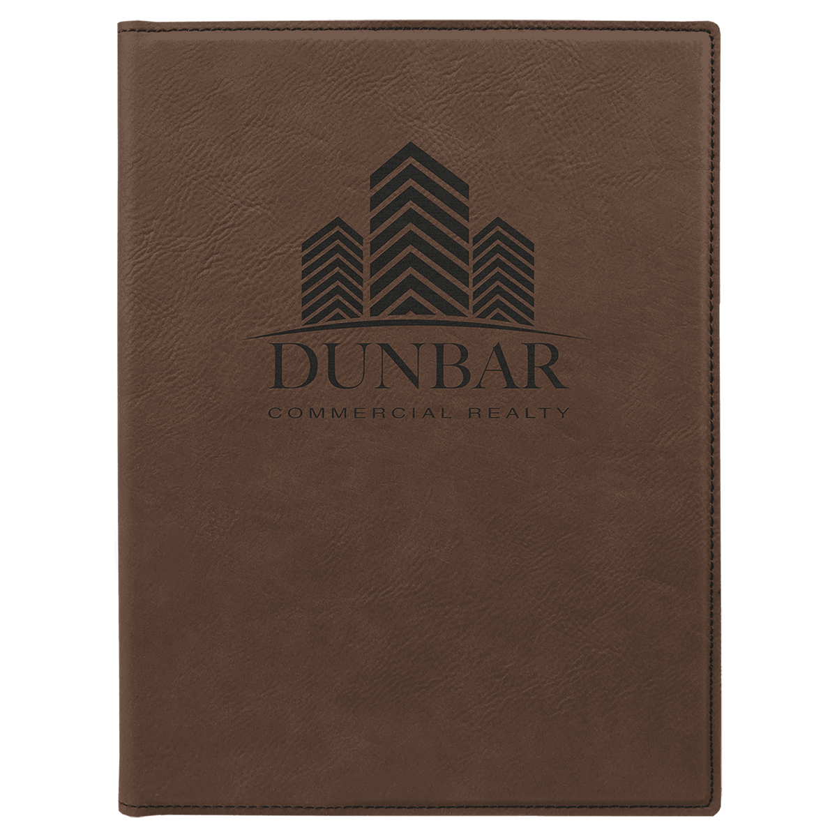 Dark Brown 7" x 9" Laserable Leatherette Small Portfolio with Notepad