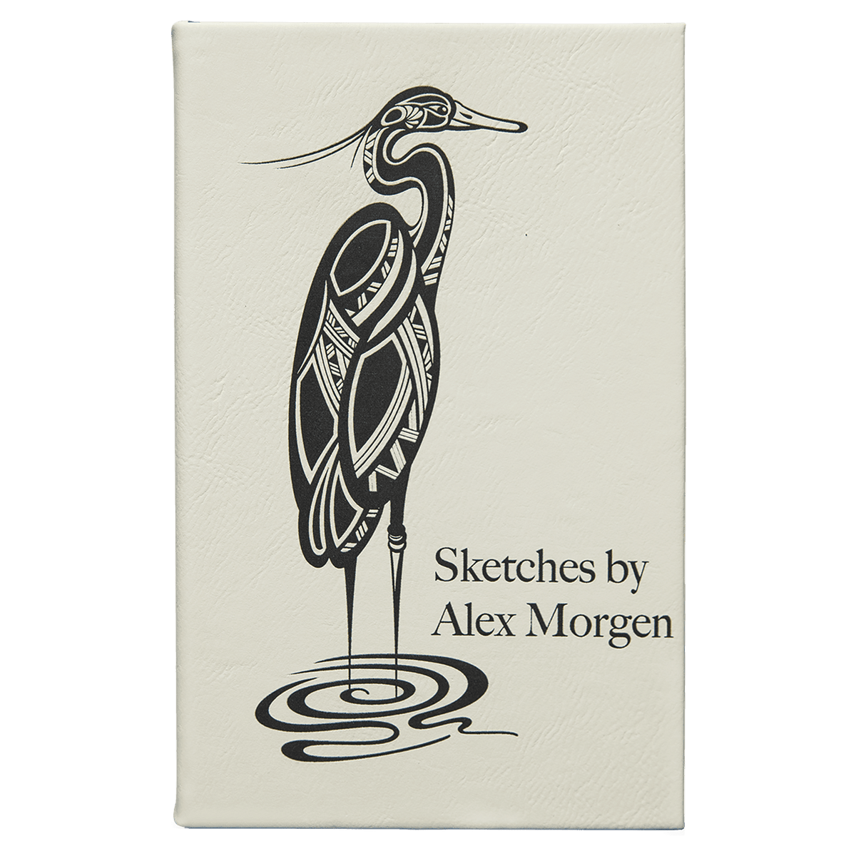 White 5 1/4" x 8 1/4" Laserable Leatherette Sketch Book with Unlined Notepad