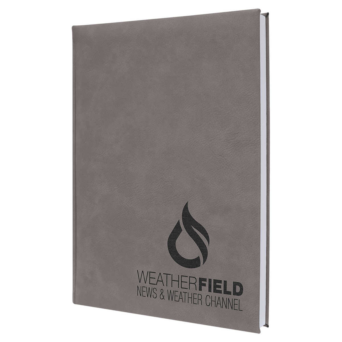 Gray 7" x 9 3/4" Laserable Leatherette Journal with Lined Notepad