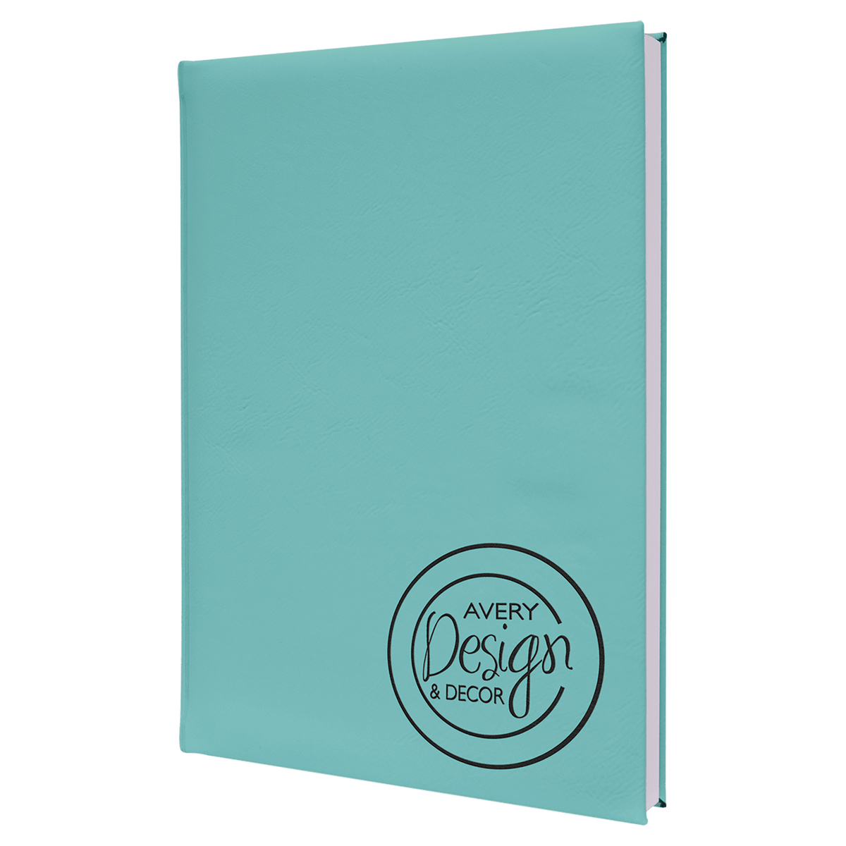 Teal 7" x 9 3/4" Laserable Leatherette Sketch Book with Unlined Notepad