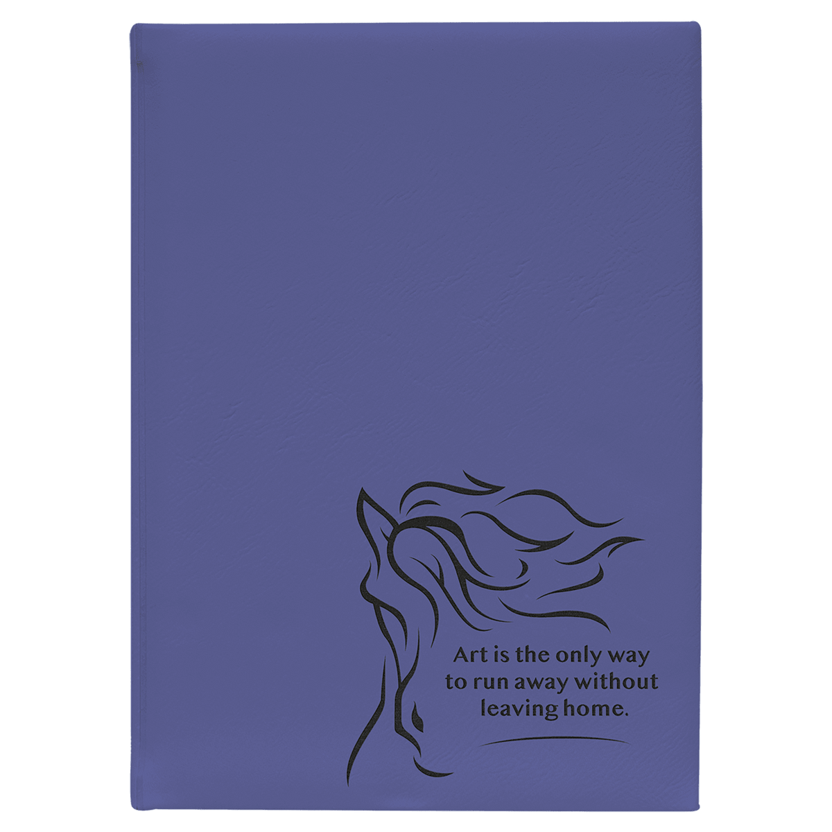 Purple 7" x 9 3/4" Laserable Leatherette Sketch Book with Unlined Notepad