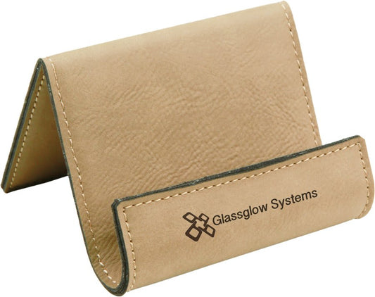 Light Brown 3 1/2" x 2 1/2" Laserable Leatherette Holder Easel