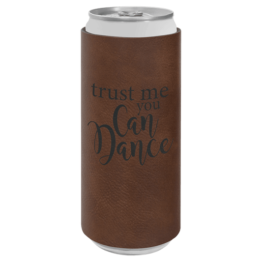 Dark Brown Laserable Leatherette Slim Beverage Holder