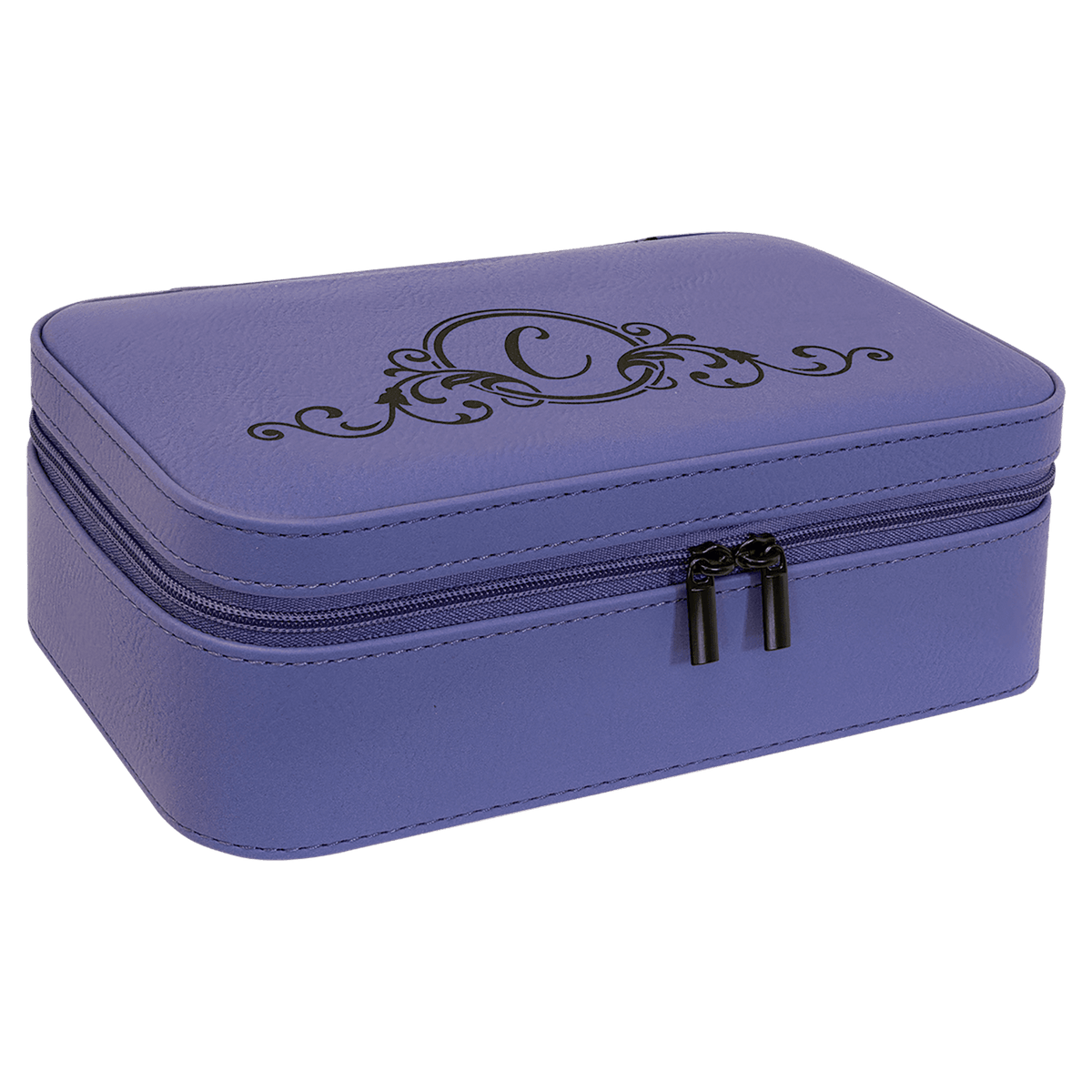 Purple 7 1/2" X 4 1/2" Laserable Leatherette Jewelry Box