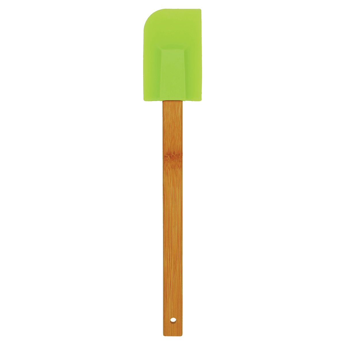 Green Silicone Spatula with Bamboo 11 3/4" Handle