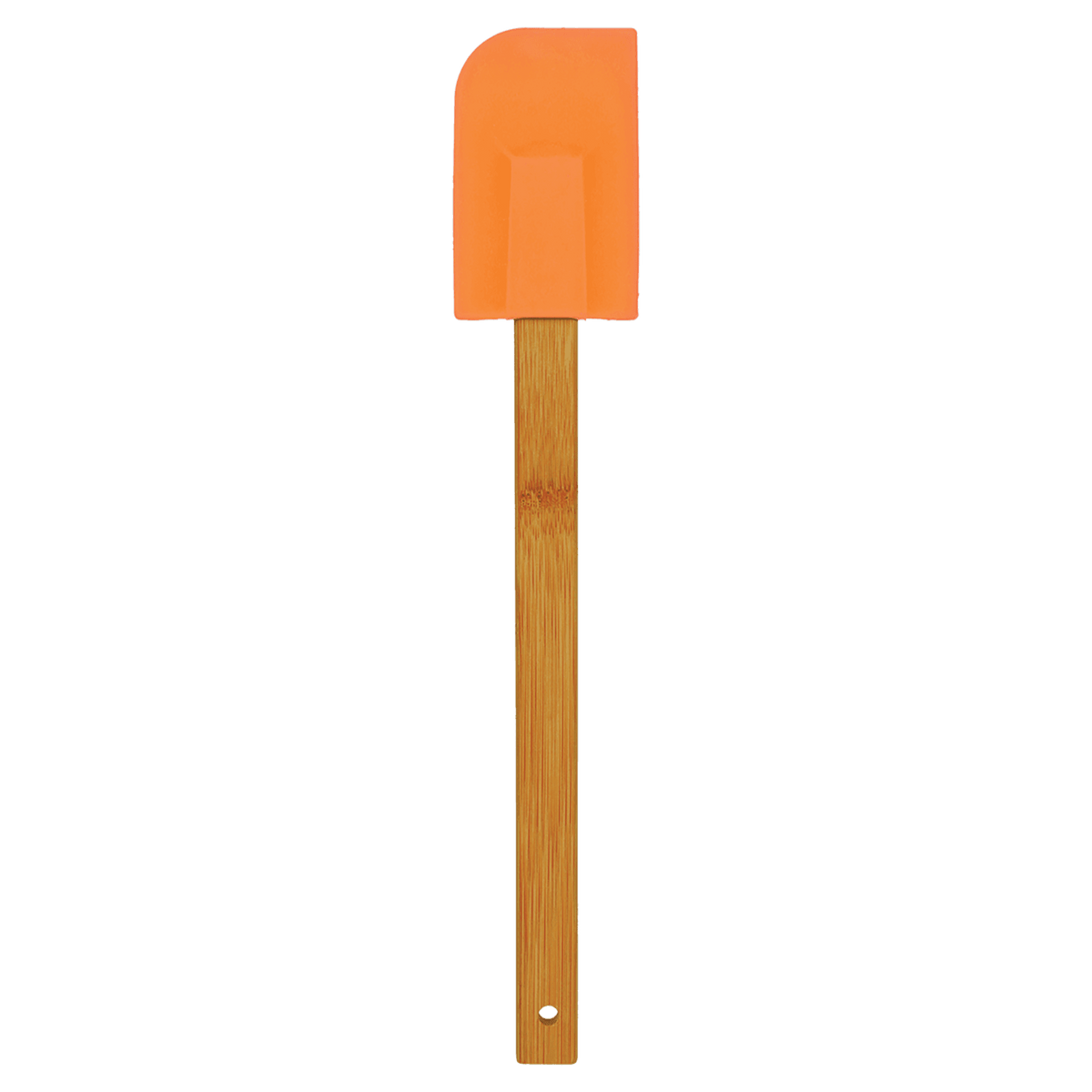 Orange Silicone Spatula with Bamboo 11 3/4" Handle