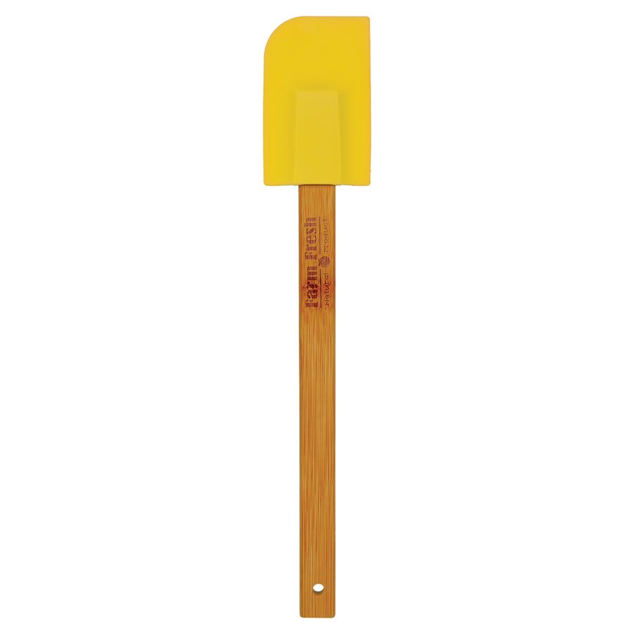 Yellow Silicone Spatula with Bamboo 11 3/4" Handle