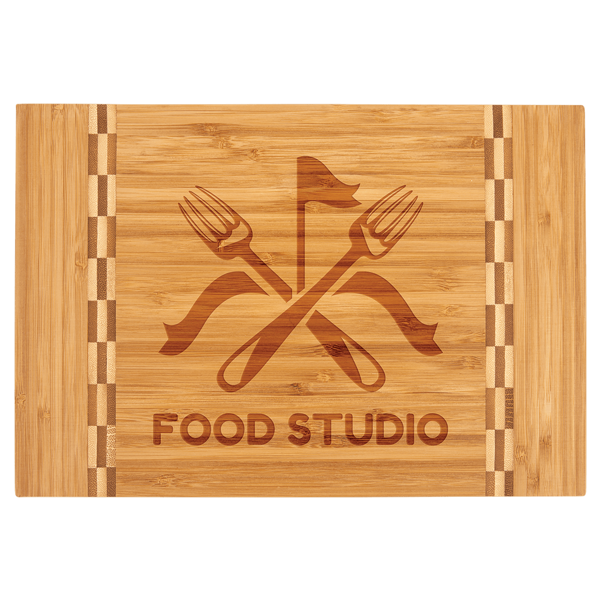 12" x 8 1/4" Bamboo Cutting Board with Butcher Block Inlay