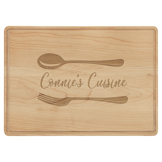 13 3/4" x 9 3/4" Maple Cutting Board with Drip Ring