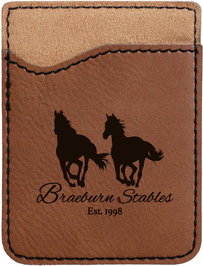 Dark Brown Laserable Leatherette Phone Wallet