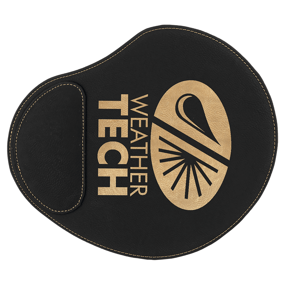 Black/Gold 9" x 10 1/4" Laserable Leatherette Mouse Pad