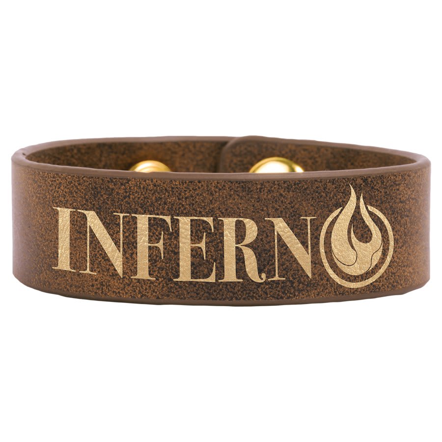 Rustic/Gold 8 1/2" x 3/4" Laserable Leatherette Youth Cuff Bracelet