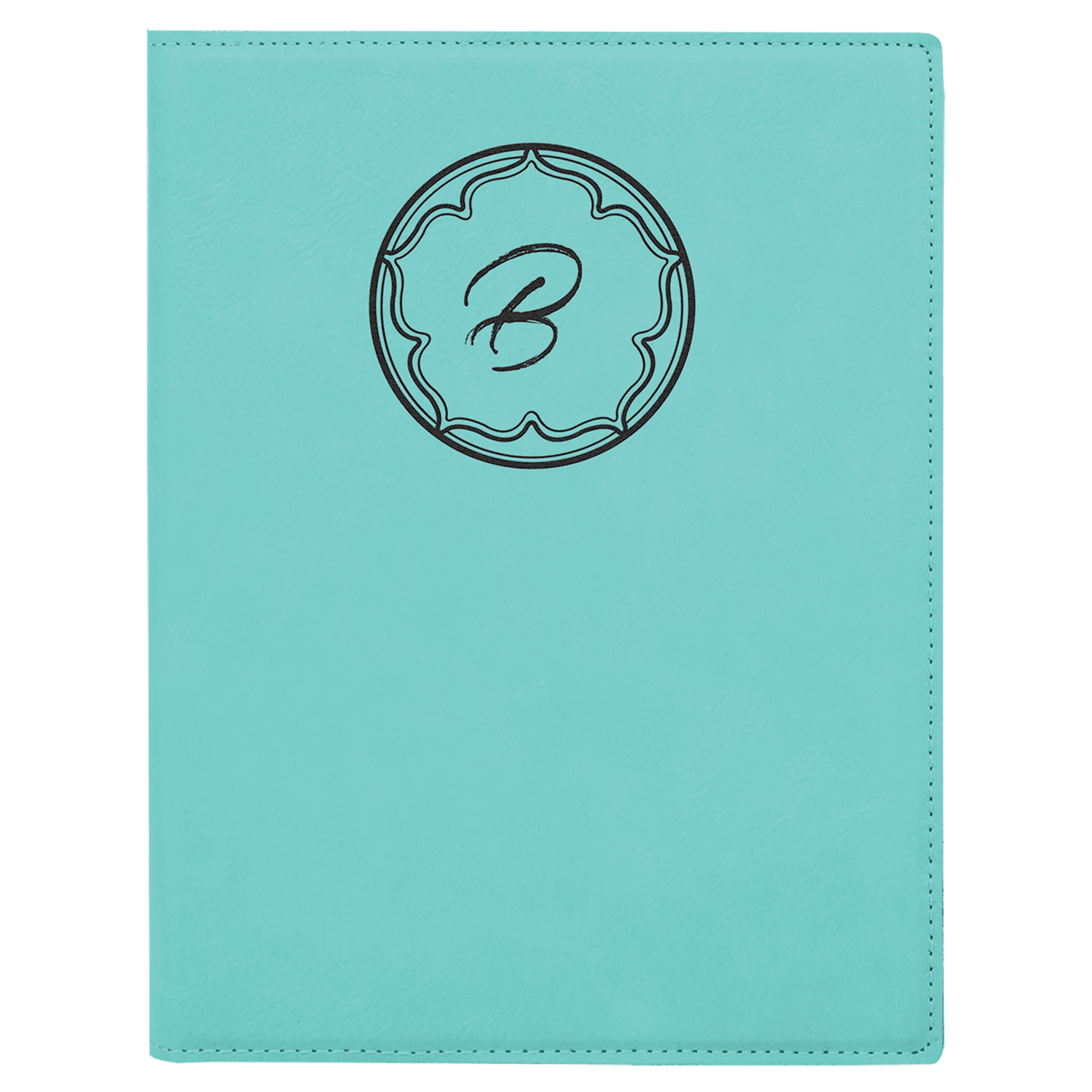 Teal 7" x 9" Laserable Leatherette Small Portfolio with Notepad