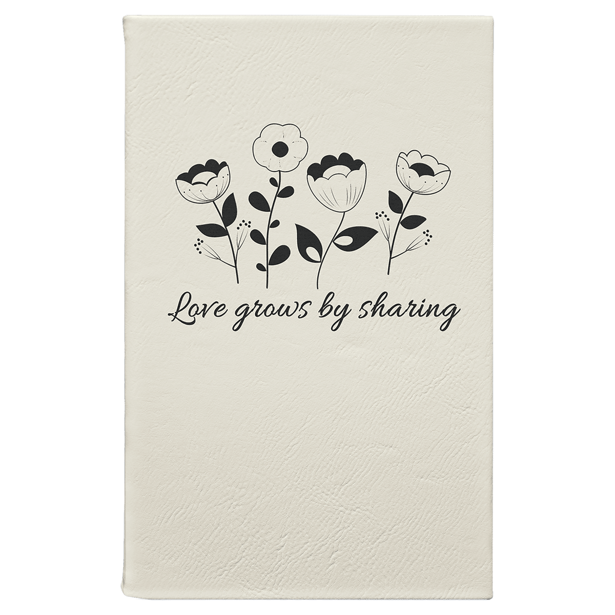 White/Black 5 1/4" x 8 1/4" Laserable Leatherette Journal with Lined Notepad