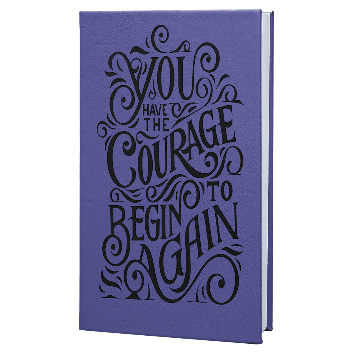 Purple/Black 5 1/4" x 8 1/4" Laserable Leatherette Journal with Lined Notepad