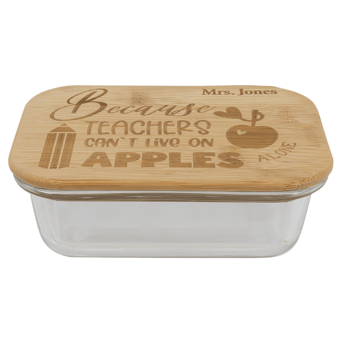 12 oz. Rectangle Glass Container with Bamboo Lid