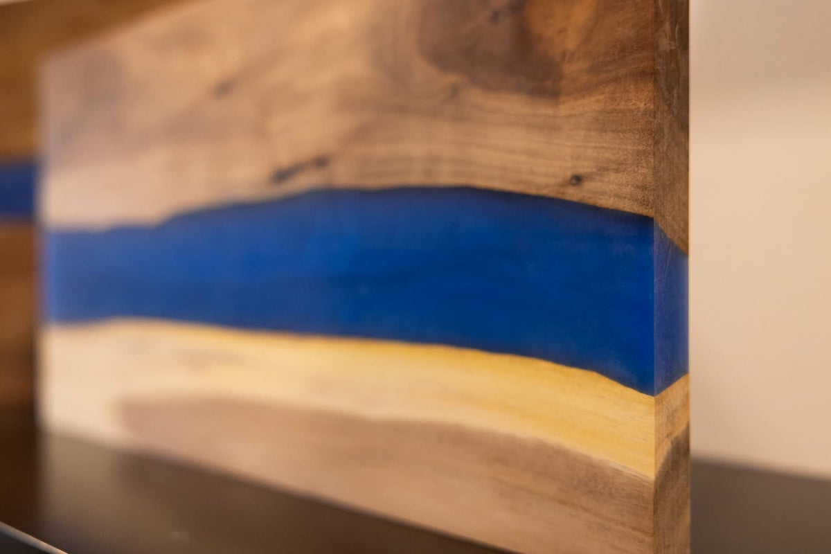 Serving Board: Acacia with Blue Pearl Resin