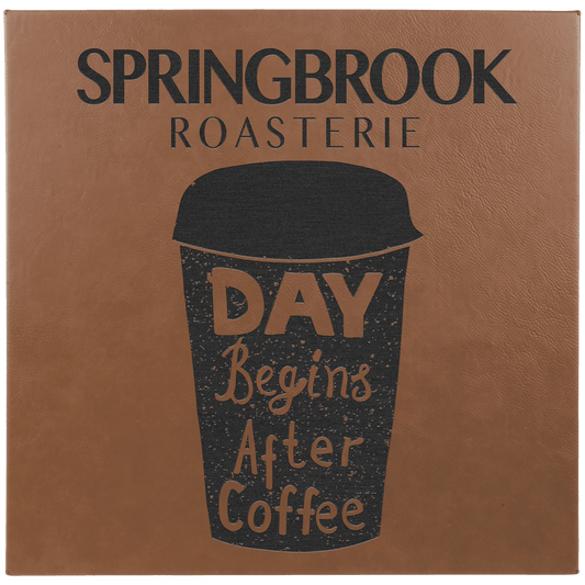 Dark Brown 14" x 14" Laserable Leatherette Wall Decor with Sawtooth Hanger