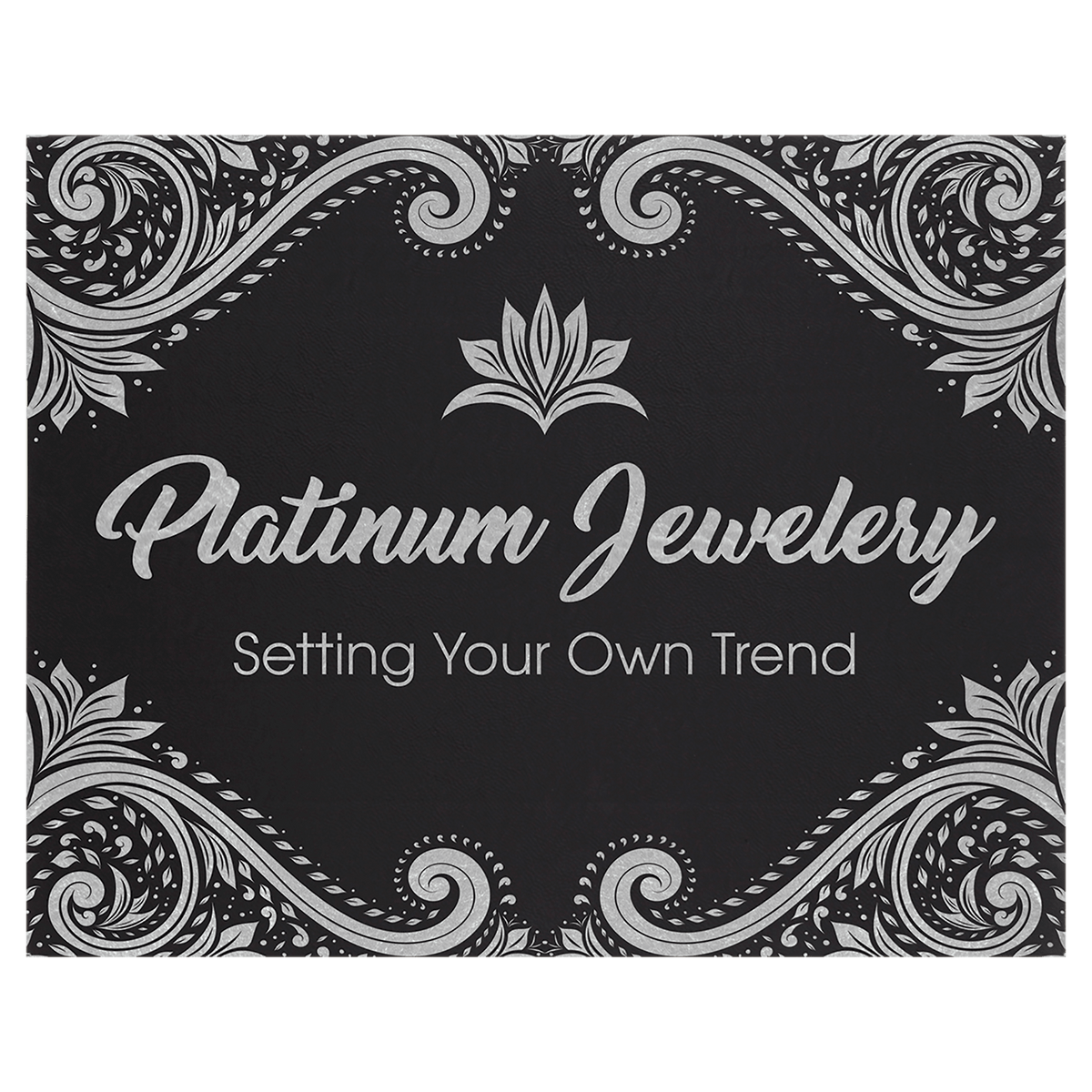 Black/Silver 12" x 18" Laserable Leatherette Wall Decor with Sawtooth Hanger